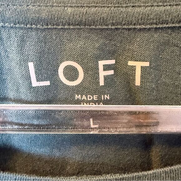 LOFT Long Sleeve Teal Cotton Tunic Top Size Large - Picture 3 of 4